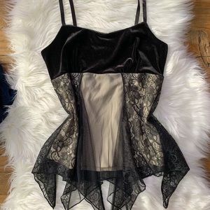 Y2K Goth Fairy Lace + Mesh Top